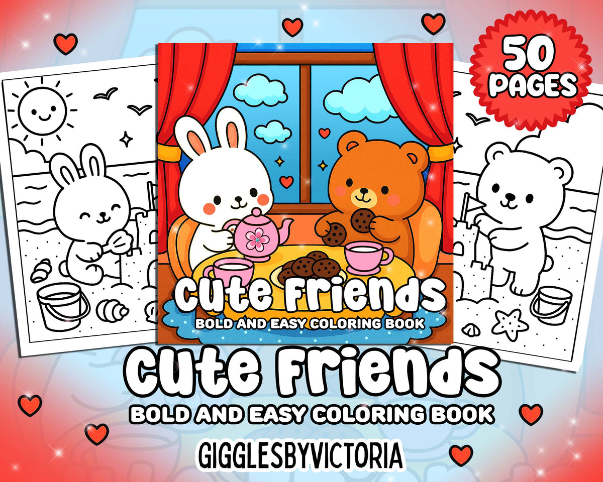 Coloring Book Box 🐰 Cute Friends